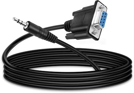 MEIRIYFA Cavo seriale DB9 da femmina a 9 pin maschio da 3,5 mm, RS232 DB9 a 1/8, cavo seriale per dispositivi seriali di proiettori, TV tramite jack audio, 1,8 m