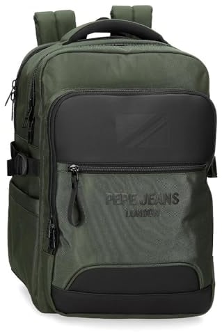 Pepe Jeans Bromley Laptop-Rucksack, Grün, 28 x 40 x 16 cm, Polyester, 17,92 l, grün, Talla única, laptoprucksack