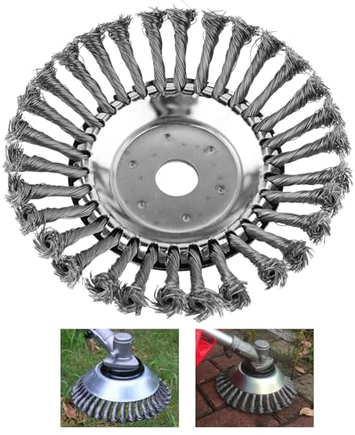 QINGYIWL Spazzola per erbacce selvatiche, spazzola rotonda per decespugliatore, 200 x 25,4 mm, spazzola metallica con forma conica, spazzola abrasiva a cono, rimuove facilmente le erbacce muschio