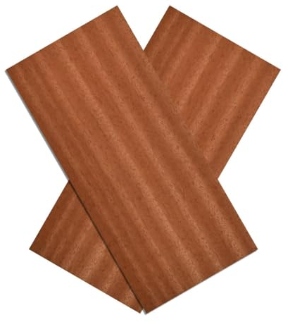 Kontrasti Placage d'acajou x 8 feuilles - Dimensions 30 cm x 12 cm x 0,6 mm env. - Placage pour : modélisme, meubles, travaux de réparation, restauration, bricolage (30 cm x 12 cm ca)