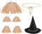 MEISH Juego de 7 Piezas de Disfraz de Espantapájaros Para Adultos, Sombrero de Fieltro de Lujo, Cuerda de Rafia, Pajita y Accesorios Para Fiesta de Halloween