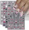 5D Halloween Nail Stickers, 4 Sheets 5D Self-Adhesive Embossed Pink Nail Decal Pumpkin Ghost Nail Art Decoration Design Supplies