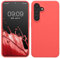 kwmobile Hülle kompatibel mit Samsung Galaxy S24 Hülle - Silikon Handy Case - Handyhülle für Samsung S24 weiche Oberfläche - kabelloses Laden für Galaxy S24 Case - Neon Koralle