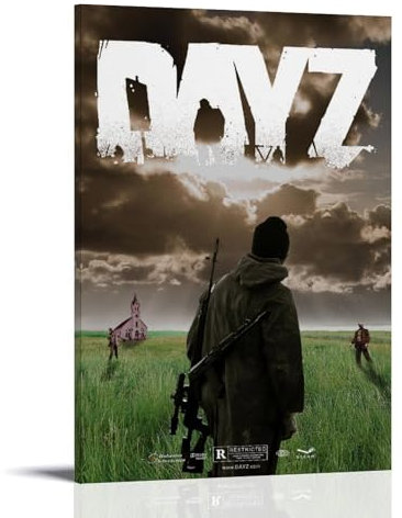 Lustiges Multiplayer-Poster DayZ Survival Vintage-Videospiel-Poster, Druck für Schlafzimmer, Leinwand, Wandkunst, ästhetisch, dekorativ, 30 x 45 cm, Rahmenstil