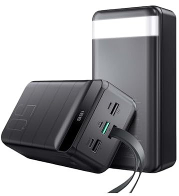 Power Bank 50000mAh Externer Akku PD 22.5W QC 4.0 USB-C Powerbank, LED Display&Taschenlampe, mit 4 Ausgängen und 3 Eingängen Schnellladefunktion Große Kapazität Handy Akkus für iPhone, iPad