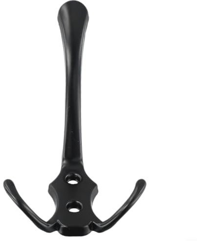 Retro-Kleiderhaken, Türhaken, Wandmontage, Metall-Kleiderhaken, doppelte Kleiderhaken für Schal, Tasche, Hut, Türhaken, schwarz (1 Stück)