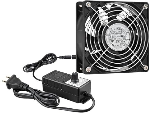Homirty Ventilador 12V, Ventilador con Regulador de Velocidad, Ventilador PC 120mm, Ventilador de Caja con Control de Velocidad, Ventilador Refrigeración, Ventiladores PC 12V Para Playstation/TV Box