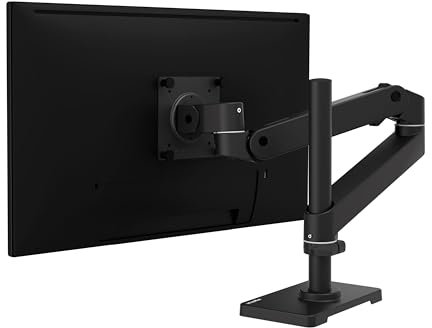 Ergotron – Upgraded LX Pro Premium Monitor Arm, Single Monitor Desk Mount – fits Flat Curved Ultrawide Computer Monitors up to 34 Inches, 4 to 22 lbs, VESA 75x75mm or 100x100mm – Tall Pole, Black