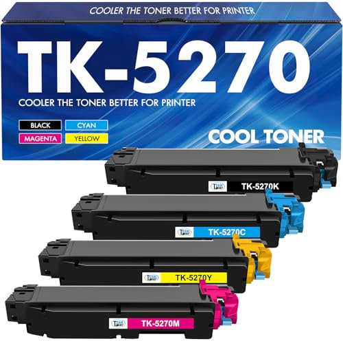 Cool Toner TK-5270 TK-5270K TK5270 Kompatibel für Kyocera ECOSYS M6630cidn P6230cdn M6230cidn TK 5270 TK5270 TK-5270C TK-5270M TK-5270Y M6630 P6230 M6230 Toner (Schwarz Cyan Gelb Magenta, 4-Pack)