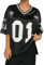 GORGLITTER Damen Y2K T-Shirt Halbarm Sportshirt mit Patches V Ausschnitt Sommershirt Locker Jersey Oberteile Oversize Sporthemd Casualshirt Schwarz M