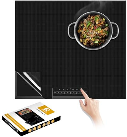 Cook's Aid Schwarz Induktionsmatte,Induktionsschutzmatte, Herdabdeckplatte, Herdabdeckung Induktionsfeld, Induktionsmatte, Herdplatten Abdeckungen,Kochfeld Abdeckung (78x52cm)