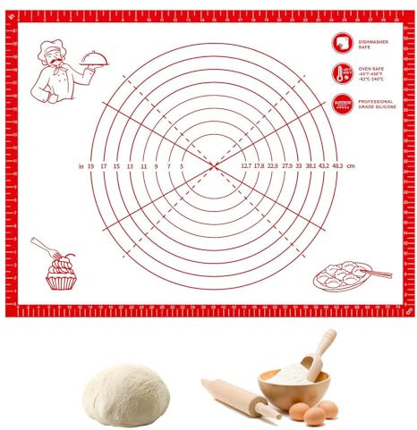Tapis Silicone Patisserie Grand,80 × 60 cm Tapis Patisserie pour Étaler la Pate Antidérapant,Ustensiles à Pâtisserie Reutilisable,avec Mesures,Tapis de Patisserie pour Pâte,Macaron,Biscuit,sans BPA
