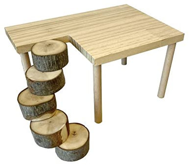 Hamster Kletterplattform 30 x 21 x 21 cm, Hamster Holzspielzeug, Hamsterplattform Klettergerüst, Hamster Spielplattform Aus Holz, Kletterleiter Holzplattform, Hamster-Plattform Mit Leiter