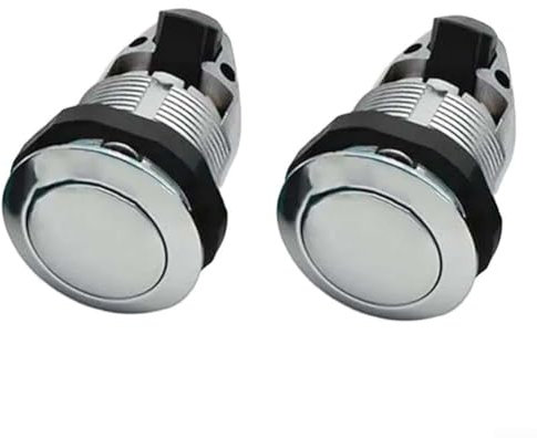 Lot de 2 pênes dormants à bouton poussoir pour fermer la porte verticale (chromé)