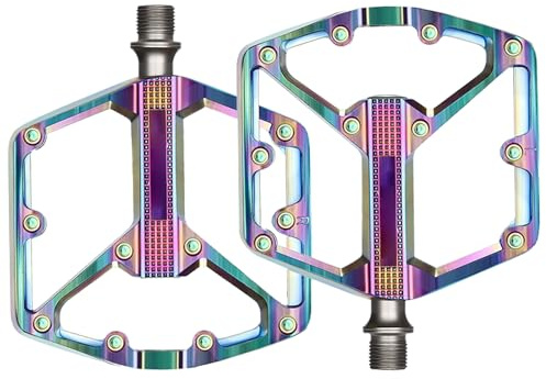 EcoGleam Fahrradpedale, MTB Pedale Geschmierte Lager Flat Pedales aus Aluminium, Fahrradpedale rutschfest Cr-Mo-Stahlachse für MTB, Rennrad, Gravel & Trekkingbike BMX, E-Bike