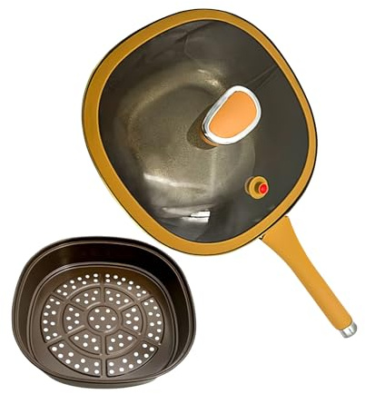 Sauteuse avec couvercle | Poêles et poêles avec couvercle – Batterie de cuisine ergonomique de 30,5 cm pour la cuisine à la maison, l'extérieur, le camping, la table de cuisson intérieure