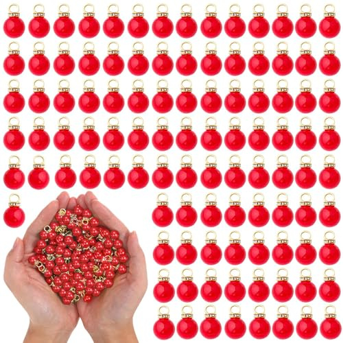100 Stück Mini Christbaumkugeln,1cm Perlenimitat Klein Weihnachtsbaumkugelnm zum Hängen Leichte und Vielseitige Christbaumschmuck,Mini Weihnachtskugeln für Innen und Außenbereich Festliche Dekoration