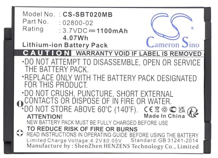 CS-SBT020MB Akku 1100mAh Kompatibel mit [Luvion] 88 Essential, Easy Plus, Essential, Platinum 3, Prestige Touch 2, Supreme Connect, für [Summer] Baby Touch 02000, Baby 02004, Best View 28030, Best V