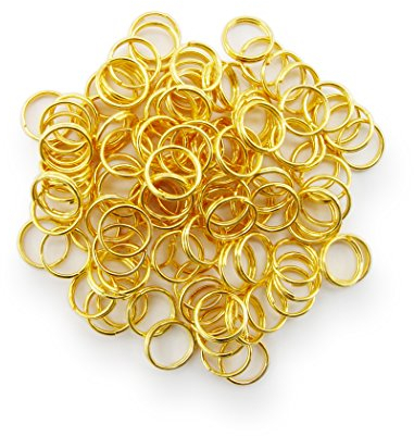 WEBandBUY Schlüsselringe/Split Rings 8mm Durchmesser Farbe Gold 15g ca.100 STK