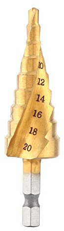 Akozon juego de brocas escalonadas acero de alta velocidad de titanio broca de paso 4mm-20mm espiral de la herramienta de perforación de caña triangular