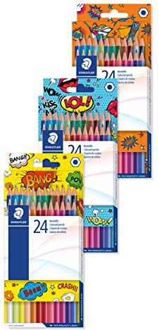 Farbstift Comic sechseckig, 3 mm, Kartonetui mit 24 Farben