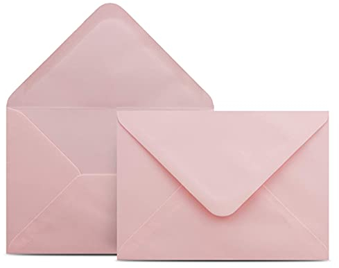 1000 Briefumschläge DIN C6 Rosa - 11,4 x 16,2 cm - Kuverts mit 100 g/m² Nassklebung spitze Klappe - Umschläge ohne Fenster - Colours-4-you