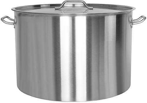 Beeketal 'BKT-113' Gastronomie Kochtopf ca. 106,5 Liter aus Edelstahl mit starken Griffen und Deckel, Topf für alle Herdarten geeignet (Induktion, Gas, Glaskeramik), ideal als z.B. Suppentopf
