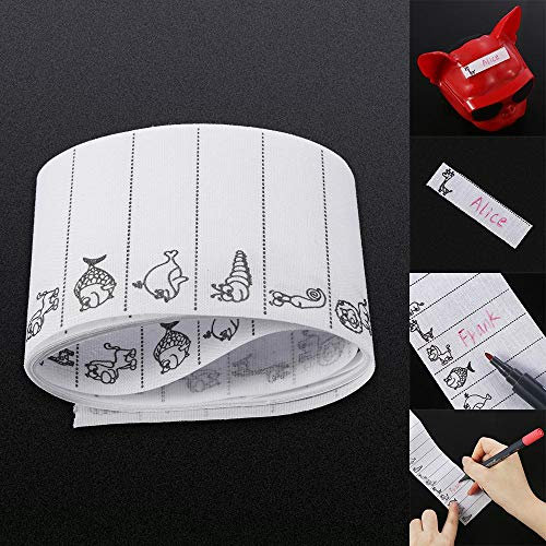 100 Stück/Packung Weiß Waschbar Auf Name Etiketten Kleidungsstück Stoff Tags Markierungsset Für Kleidung Zubehör Cartoon DIY Basteletiketten