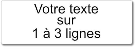 Personalisierbares Schild mit Gravur, 1 bis 3 Zeilen, 30 x 10 cm, selbstklebend, weiß, schwarze Schrift