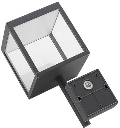 Lucande LED Wandleuchte außen Cube (spritzwassergeschützt (Modern) in Schwarz aus Aluminium (1 flammig,) - Außenwandleuchten Wandlampe Led Außenlampe Outdoor für Außenwand/Hauswand