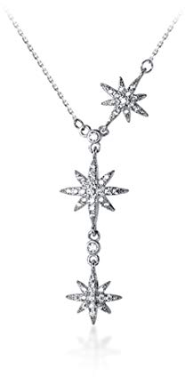 SLUYNZ CZ Stern Y Halskette für Frauen Teenager Damen 925 Sterling Silber Stern Halsband Halskette Kette Anhänger Halskette