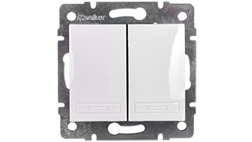 Bouton Poussoir Encastrable Double DOMO Blanc