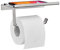 Relaxdays Toilettenpapierhalter, mit Ablage, Klopapierhalter Edelstahl gebürstet, Wandmontage, HBT 8x18x9,5 cm, silber