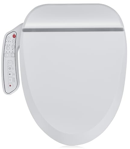 ZMJH ZMA102 Bidet Toilet Seat, Elongated Smart Unlimited Warm Water, Vortex Wash, Electronic Heated, Warm Air Dryer, Rear and Front Wash, LED Light, Need Electricity, White, (Elongated)