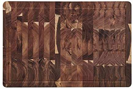 Farberware Planche à découper épaisse en acacia avec rainure et poignées pour les doigts, 30,5 x 45,7 cm