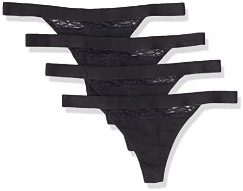 Amazon Essentials Donna Intimo Perizoma in Cotone e Pizzo