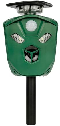Ahuyentador Solar de Animales Salvajes | Jabalís | Conejos | 3 sensores de Movimiento | Protección 360º | Ultrasonidos y Sonidos | Luz Flash