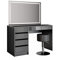 Vicco Schminktisch Sherry, Anthrazit Hochglanz, 120 cm mit LED-Spiegel und Hocker