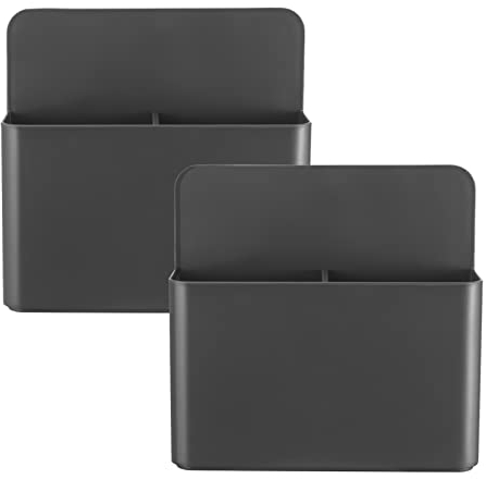 luvtree 2 Stück Grauer Magnetischer Stiftehalter aus ABS Kunststoff für Kühlschrank, Whiteboard, Büro, Küche, Schule, Lager und Werkstatt – Multifunktionaler Organizer für Stifte und Marker