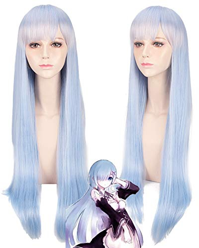 Halloween Fashion Christmas Party Dress Up Wig From Zero To Life In Another World Heroine Lem Ram Cos Anime Wig Color: Pl-690 (Ram)