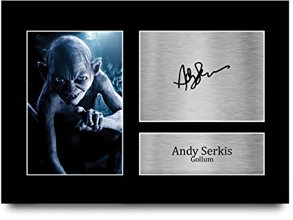 HWC Trading A4 Andy Serkis Lord of the Rings Gollum Gifts Printed Signed Autograph Picture for Movie Memorabilia Fans