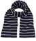 modAS Unisex Bretonischer Schal mit Streifen und uni verschieden Farben - Herrenschal Damenschal Kinderschal 20x160 cm in Blau-Grau-Melange