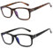 Madison Avenue 2er-pack Lesebrille, Blaulichtfilter Brille fur Damen und Herren, Rechteck Leser mit Federscharniere,Schwarz/Schildpatt +4.00 dioptrien