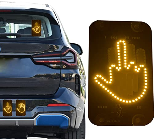 LED Mittelfinger Zeichen für Auto LKW Danke Licht Thumb Up Down Light Cool Auto Innenbeleuchtung zum Ausdrücken Cool Funny Auto Zubehör Gadgets