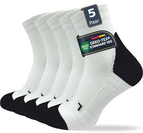 GAWILO 5 Paar Herren Laufsocken mit Kompression | Sportsocken | Anti-Blasen Schutz | Atmungsaktiv & Feuchtigkeitsregulierend