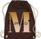 Turnbeutel Rucksack - Initialen - Name und Buchstabe - Unisize - Braun - sportrucksack wechselkleidung beutel kindergarten individuelle geschenke turn tasche sportbeutel buchstaben m