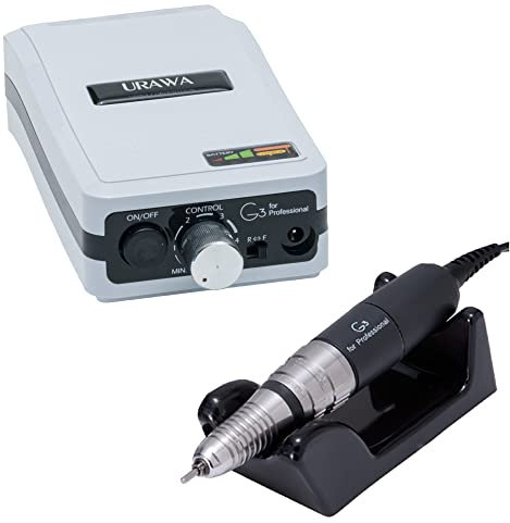 [Upower] G3 Professional Nail Drill Machine, 20000 RPM Electric File for Nails, Rechargeable Portable Nail Machine, Low Noise & Low Vibration (Made in Japan) Produced by URAWA Corp. [White]