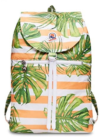 Invicta Tagesrucksack, Backpack für Reise Ausflüge & Freizeit; für Damen & Herren, mit Hüftgurt & faltbar - gelb/grün, zweifarbiges Muster, 8 LT, Extra leicht, MINISAC NEXT GRAPHIC