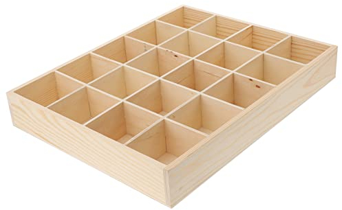IMIKEYA Krawatten-Organizer 20 Fächer Holz-Aufbewahrungsbox Praktische Unterwäsche-Aufbewahrungsbox Höschen-Organizer Kleinigkeiten-Behälter