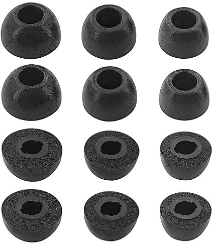 Rqker Schaumstoff-Ohrstöpsel, kompatibel mit Bose QuietComfort Earbuds II, 6 Paar S/M/L Größen, weiche Memory-Schaumstoff-Ohrstöpsel, kompatibel mit Bose QuietComfort II, Schwarz SML